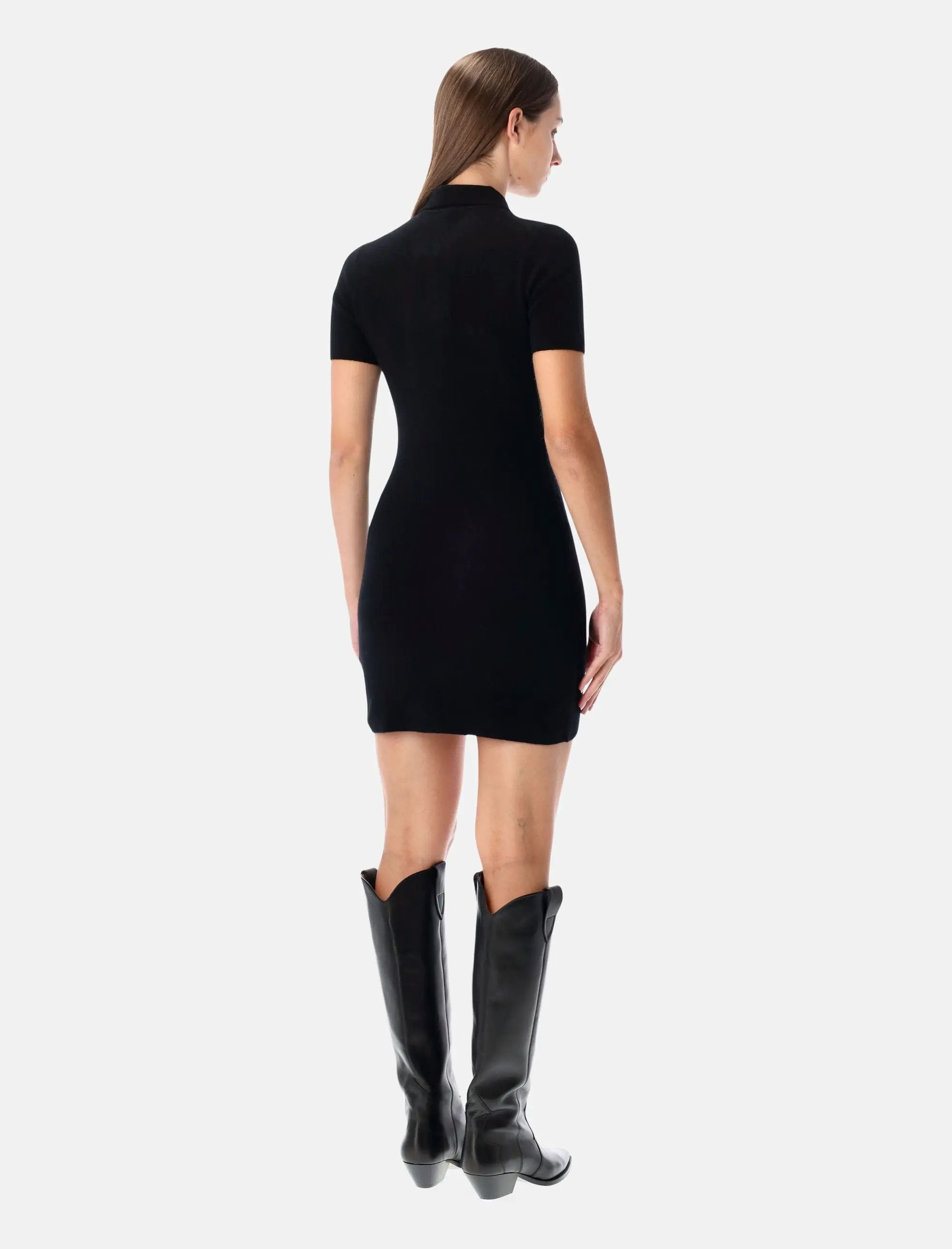 T by Alexander Wang black wool polo mini dress | Spazio Pritelli T by Alexander Wang black wool polo mini dress | Spazio Pritelli