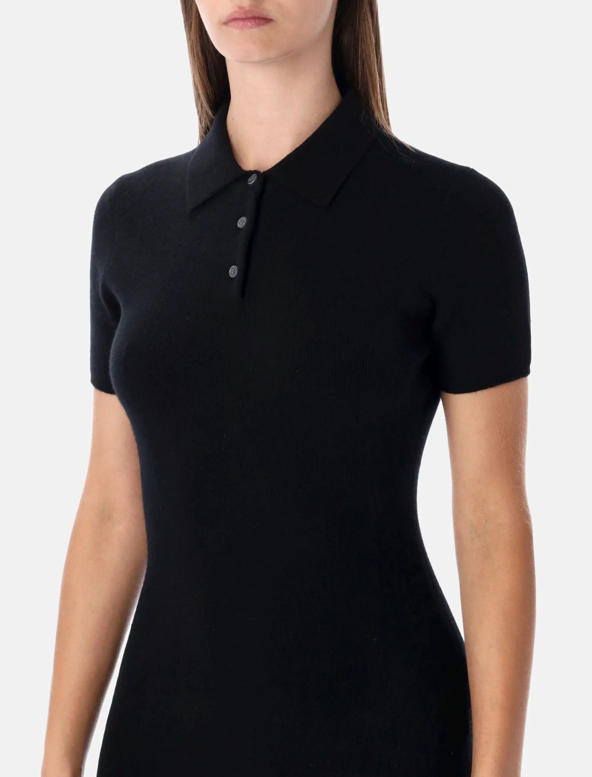T by Alexander Wang black wool polo mini dress | Spazio Pritelli T by Alexander Wang black wool polo mini dress | Spazio Pritelli