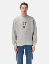 Prada Fleece Crewneck Sweatshirt Men Light Grey Logo Patch Detail -  | Spazio Pritelli