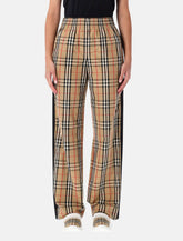 Burberry London Wide-Leg Cotton Check Trousers -  | Spazio Pritelli