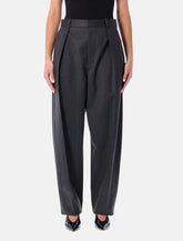 Bottega Veneta grey moiré wool pleated trousers -  | Spazio Pritelli