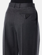 Bottega Veneta grey moiré wool pleated trousers -  | Spazio Pritelli
