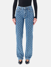 Marine Serre Moon Laser Blue Wash straight denim jeans -  | Spazio Pritelli