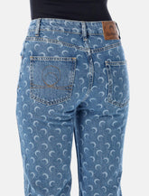 Marine Serre Moon Laser Blue Wash straight denim jeans -  | Spazio Pritelli