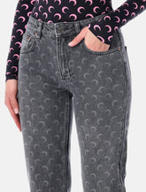 Marine Serre Moon Laser Grey Wash straight denim jeans -  | Spazio Pritelli