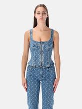 Marine Serre Moon Laser denim bustier top -  | Spazio Pritelli