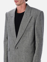 Blazer monopetto in lana Principe di Galles di Saint Laurent -  | Spazio Pritelli