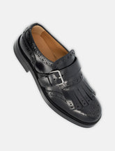 Black Leather Monk Strap Brogues -  | Spazio Pritelli