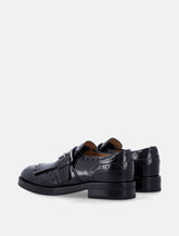 Black Leather Monk Strap Brogues -  | Spazio Pritelli