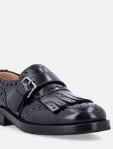 Black Leather Monk Strap Brogues -  | Spazio Pritelli