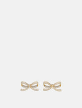 Self-Portrait gold crystal bow earrings -  | Spazio Pritelli