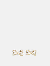 Self-Portrait gold crystal bow earrings -  | Spazio Pritelli