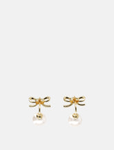 Self-Portrait gold bow earrings -  | Spazio Pritelli
