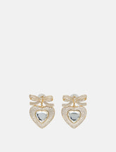 Self-Portrait gold bow crystal heart earrings -  | Spazio Pritelli