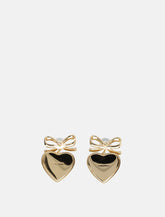 Self-Portrait gold bow crystal heart earrings -  | Spazio Pritelli