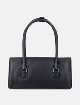 Self-Portrait black leather shoulder bag with crystal bows -  | Spazio Pritelli