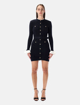 Self-Portrait navy knit mini dress with gold buttons -  | Spazio Pritelli