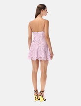 Self-Portrait pink foral lace mini dress with satin bow -  | Spazio Pritelli
