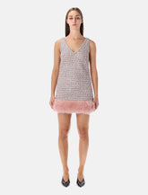 Self-Portrait bouclé mini dress with faux fur hem -  | Spazio Pritelli
