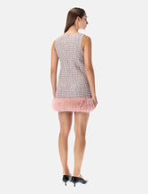 Self-Portrait bouclé mini dress with faux fur hem -  | Spazio Pritelli