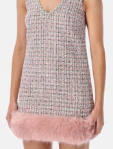 Self-Portrait bouclé mini dress with faux fur hem -  | Spazio Pritelli