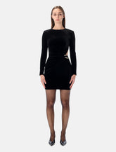 Abito mini in velluto nero con cut-out e dettagli gioiello di Self-Portrait -  | Spazio Pritelli