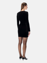 Abito mini in velluto nero con cut-out e dettagli gioiello di Self-Portrait -  | Spazio Pritelli