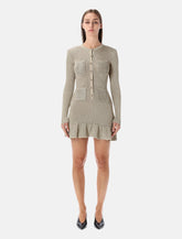 Self-Portrait gold lurex knit mini dress with jewel buttons -  | Spazio Pritelli