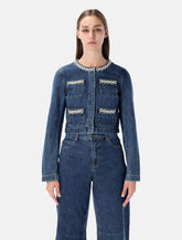 Giacca corta in denim con profili gioiello di Self-Portrait -  | Spazio Pritelli