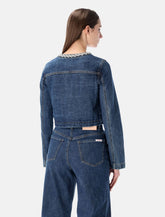 Giacca corta in denim con profili gioiello di Self-Portrait -  | Spazio Pritelli