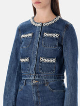 Giacca corta in denim con profili gioiello di Self-Portrait -  | Spazio Pritelli