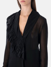 Alberta Ferretti silk georgette blouse with ruffles -  | Spazio Pritelli