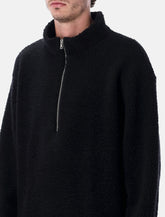 Felpa half zip in pile riciclato Mfpen Common nera -  | Spazio Pritelli