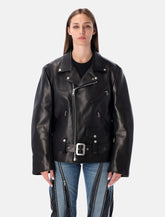 Junya Watanabe black leather biker jacket -  | Spazio Pritelli