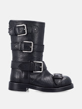 Dolce & Gabbana black leather biker boots with buckles -  | Spazio Pritelli