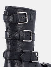 Dolce & Gabbana black leather biker boots with buckles -  | Spazio Pritelli