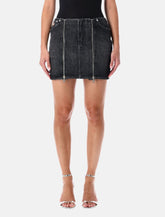 Jean Paul Gaultier black washed denim mini skirt with zips -  | Spazio Pritelli