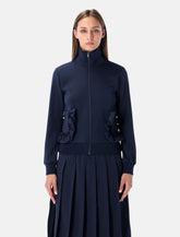Comme des Garçons Girl navy zip sweatshirt with ruffle pockets -  | Spazio Pritelli