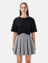 Balmain black knotted cropped cotton t-shirt -  | Spazio Pritelli