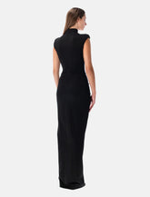 Balmain long black jersey dress with zip -  | Spazio Pritelli