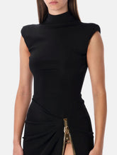 Balmain long black jersey dress with zip -  | Spazio Pritelli