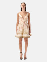 Zimmermann Hypnotic silk linen V neck mini dress -  | Spazio Pritelli