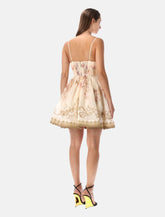 Zimmermann Hypnotic silk linen V neck mini dress -  | Spazio Pritelli