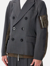 Sacai wool and twill double-breasted blazer -  | Spazio Pritelli