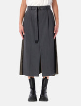 Sacai wool and twill midi skirt -  | Spazio Pritelli
