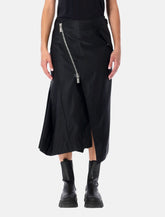 Sacai nylon twill midi skirt with diagonal zip -  | Spazio Pritelli