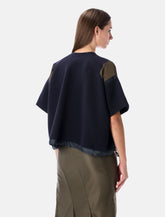 Sacai oversized technical cotton t-shirt with adjustable drawstring hem -  | Spazio Pritelli