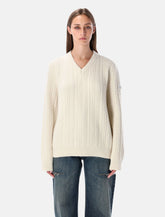 MM6 Maison Margiela Maglia in Lana a Trecce con Scollo a V -  | Spazio Pritelli