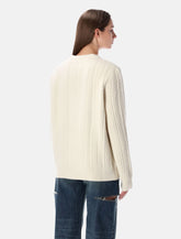 MM6 Maison Margiela Maglia in Lana a Trecce con Scollo a V -  | Spazio Pritelli