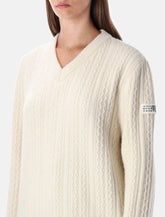 MM6 Maison Margiela Maglia in Lana a Trecce con Scollo a V -  | Spazio Pritelli